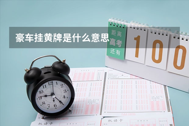 豪车挂黄牌是什么意思