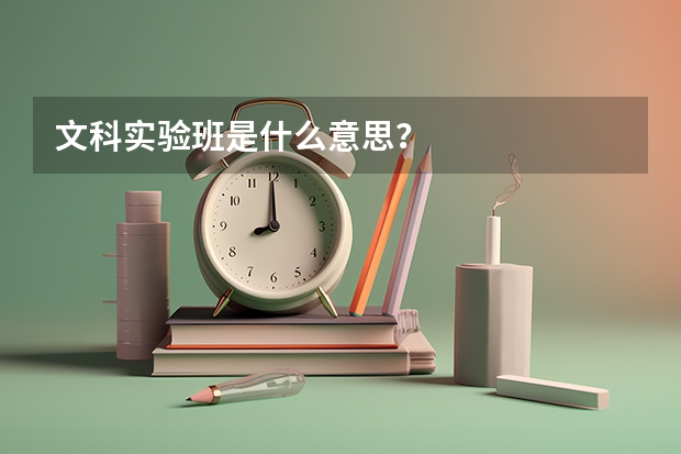 文科实验班是什么意思？