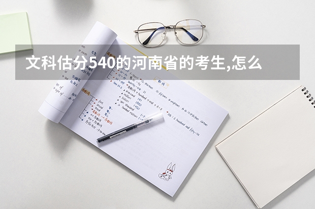 文科估分540的河南省的考生,怎么报志愿?