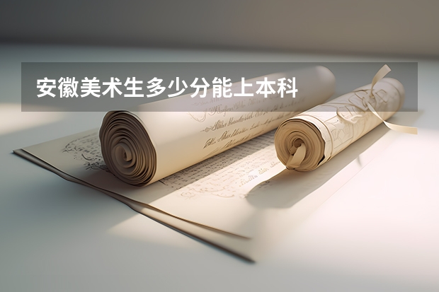 安徽美术生多少分能上本科