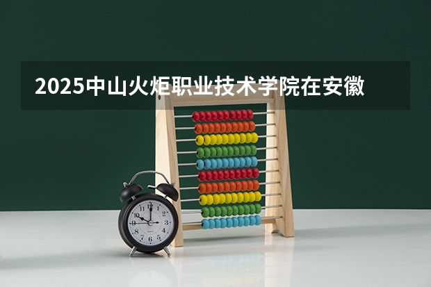 2025中山火炬职业技术学院在安徽招生计划一览表