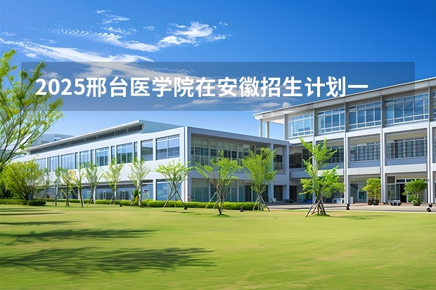 2025邢台医学院在安徽招生计划一览表