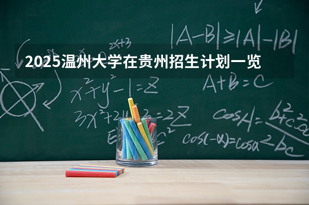 2025温州大学在贵州招生计划一览表