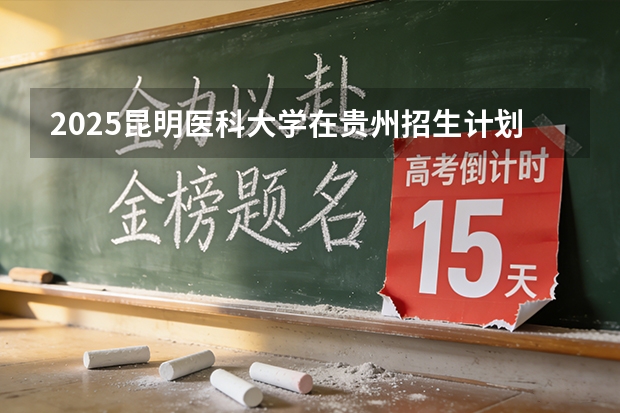 2025昆明医科大学在贵州招生计划一览表