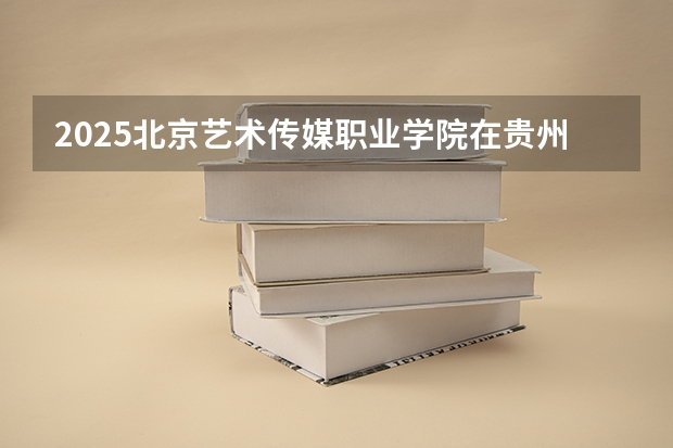 2025北京艺术传媒职业学院在贵州招生计划一览表