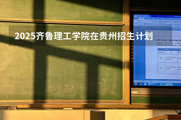 2025齐鲁理工学院在贵州招生计划一览表
