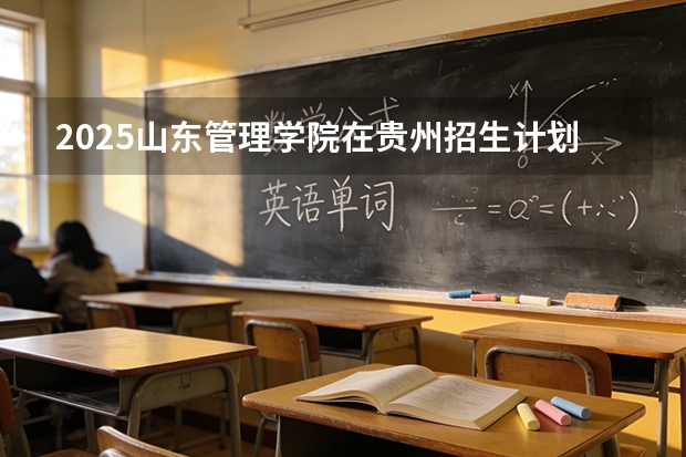 2025山东管理学院在贵州招生计划一览表