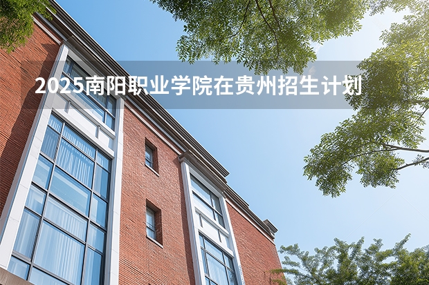 2025南阳职业学院在贵州招生计划一览表