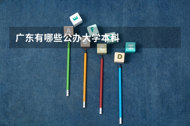 广东有哪些公办大学本科