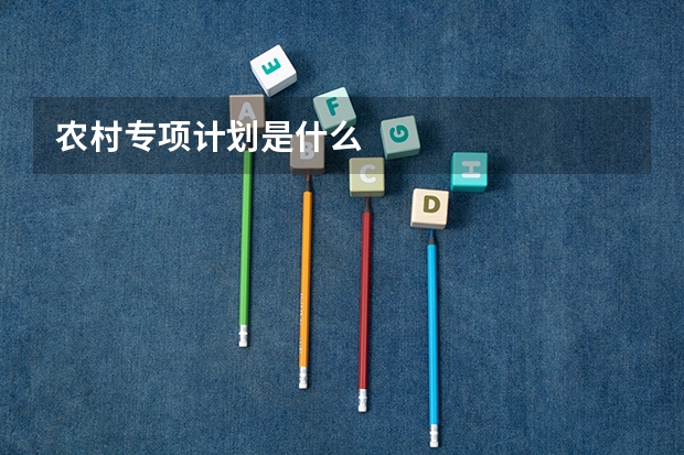 农村专项计划是什么