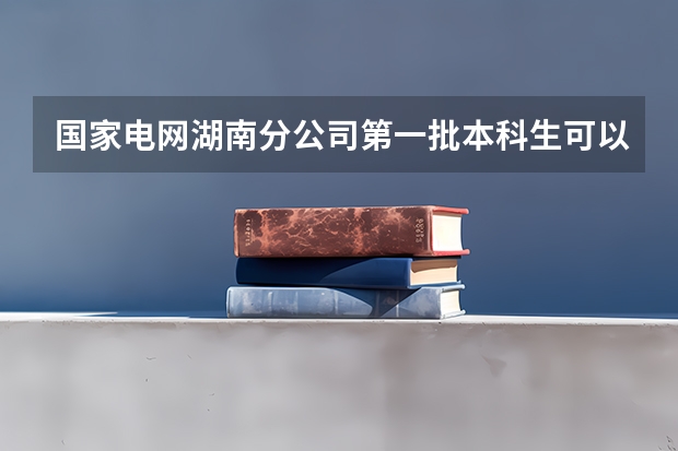 国家电网湖南分公司第一批本科生可以进市局吗