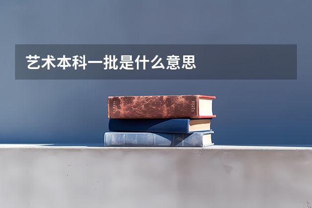 艺术本科一批是什么意思