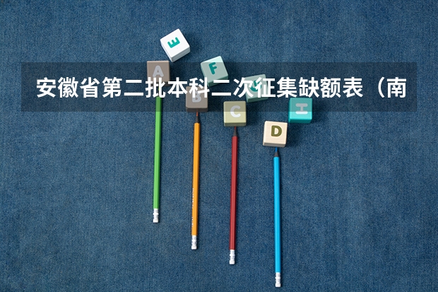 安徽省第二批本科二次征集缺额表(南京大学金陵学院录取分数线)